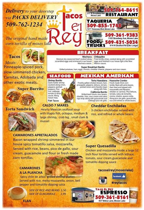 el rey del taco|Order El Rey Del Taco Menu Delivery Online